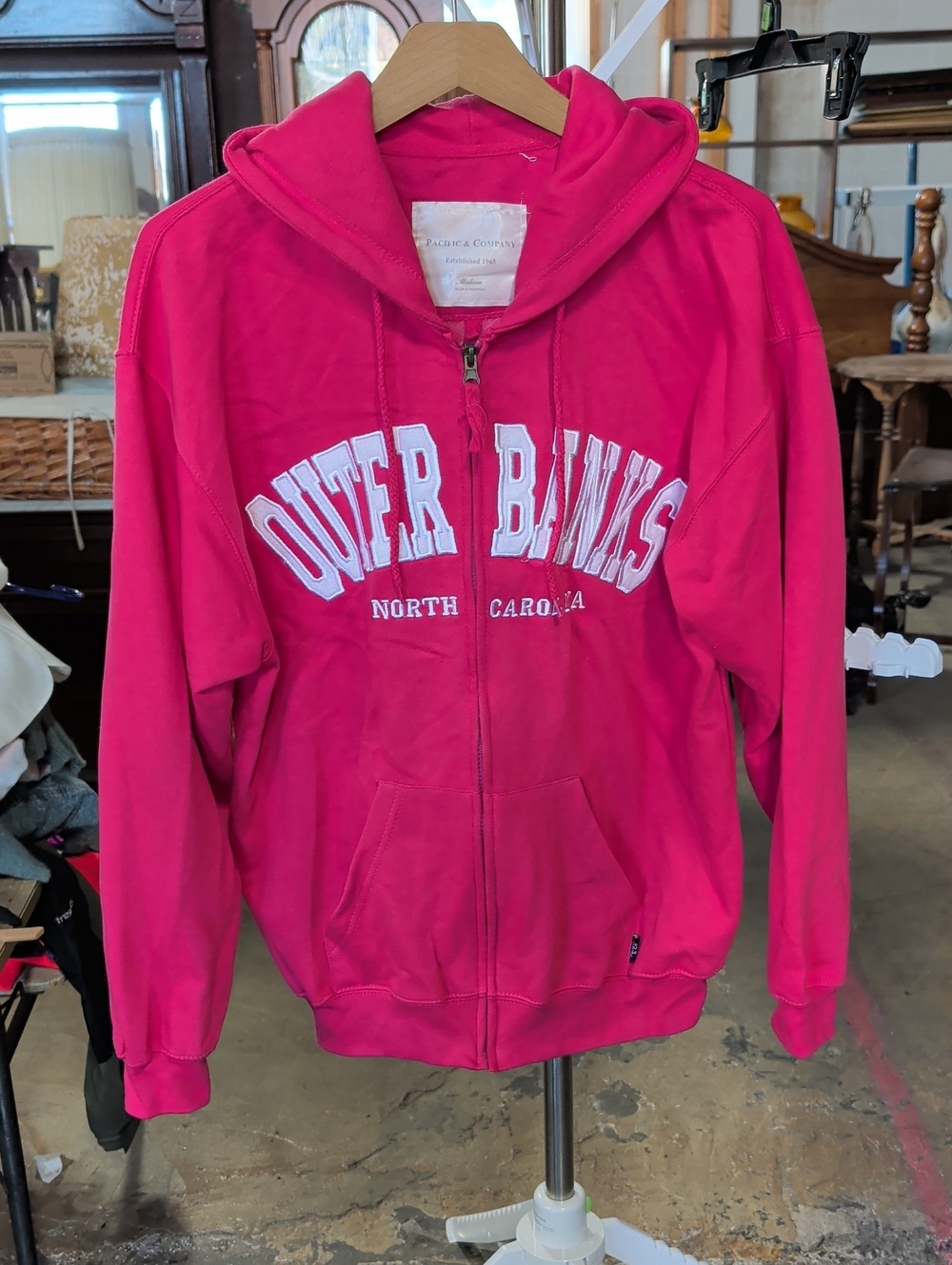 Pacific & Co. Outer Banks North Carolina Pink Zip-Up Hoodie